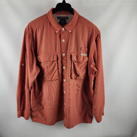 EX-OFFICIO Shirt Mens XL Orange L/S Fishing Button Up Front Pockets - Picture 1 of 7